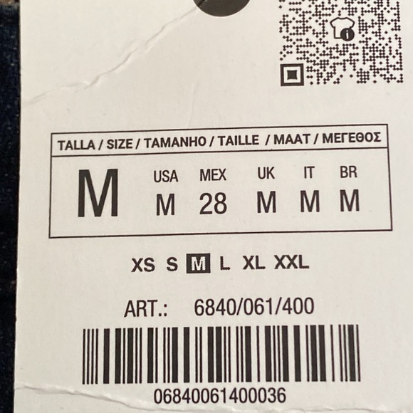 NWT. Zara ZW Collection Blue Laser Print Denim Midi Skirt. Size M. - Picture 12 of 14